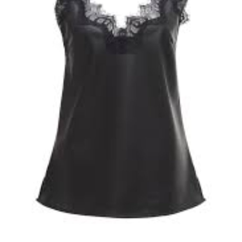 NWOT Gold Hawk Black Faux Leather Cami Size: L